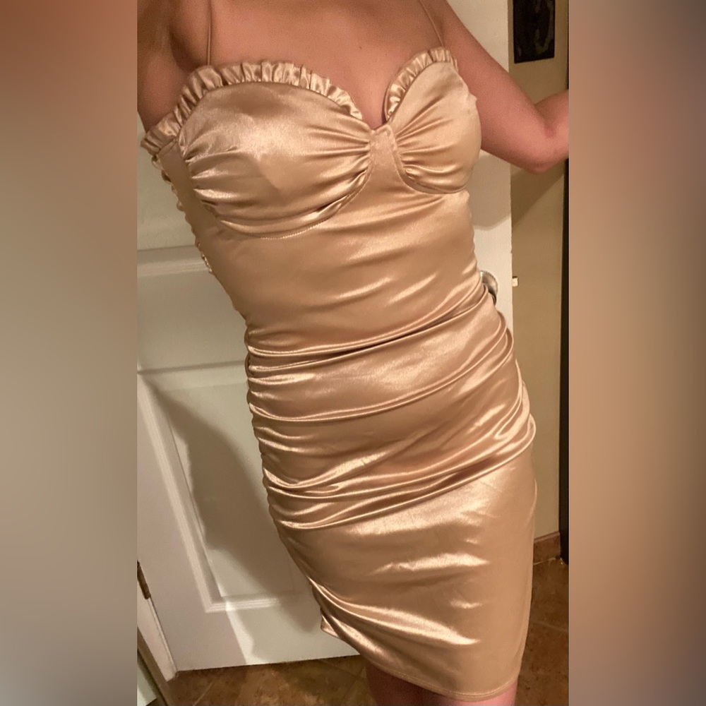 B. Darlin Gold Ruched Dress